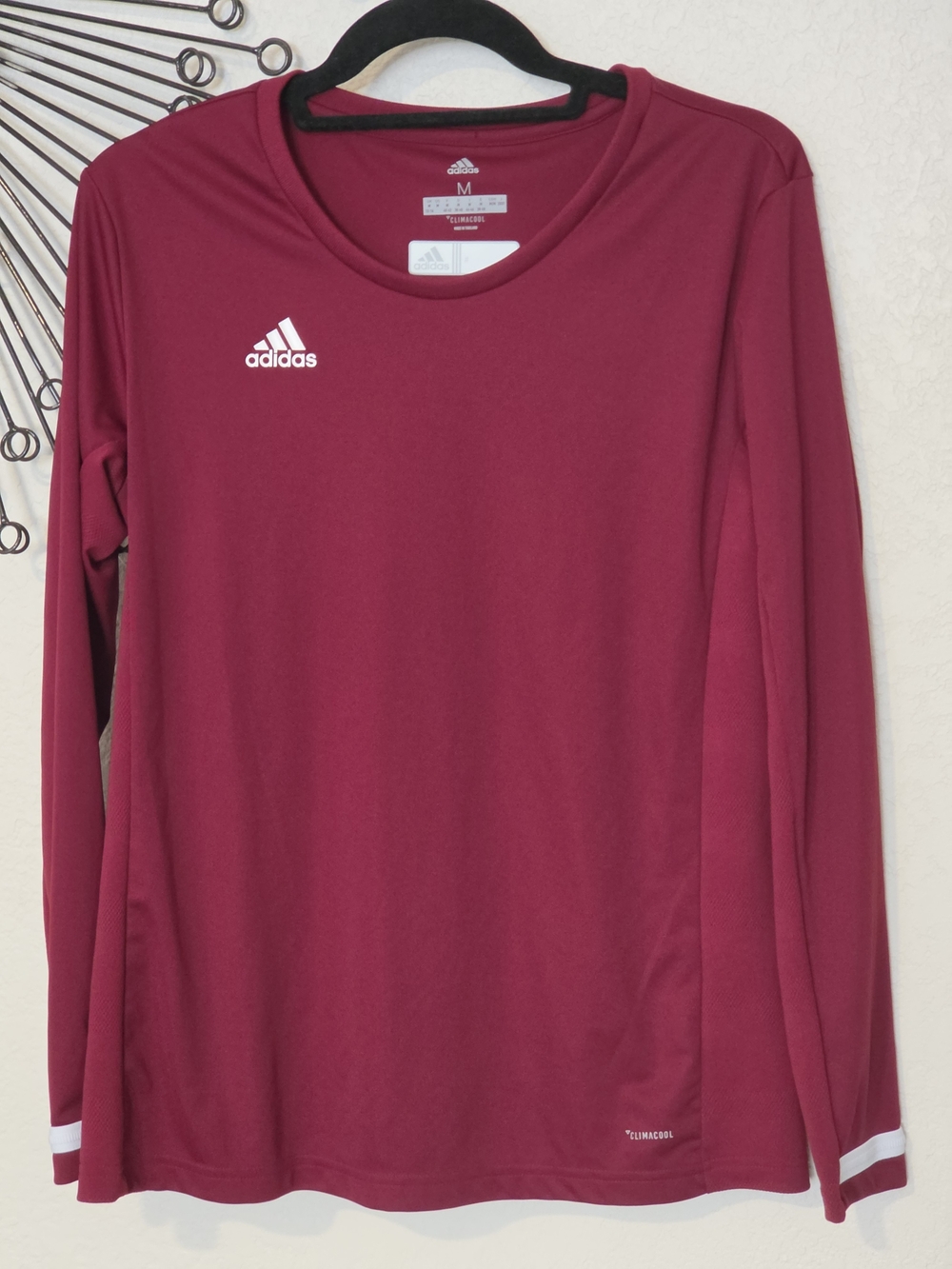 Adidas Women's Climalite Long Sleeve Performance Top - Burgundy, M